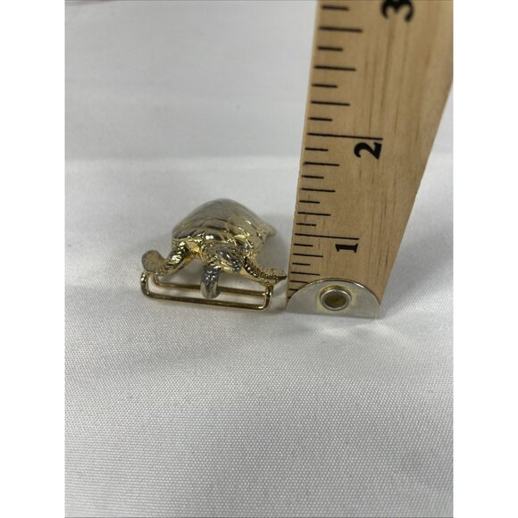 Gay Boyer Gold Turtle Belt Buckle Rope Ribbon Two Piece Sea Interlocking Vintage - Picture 16 of 16